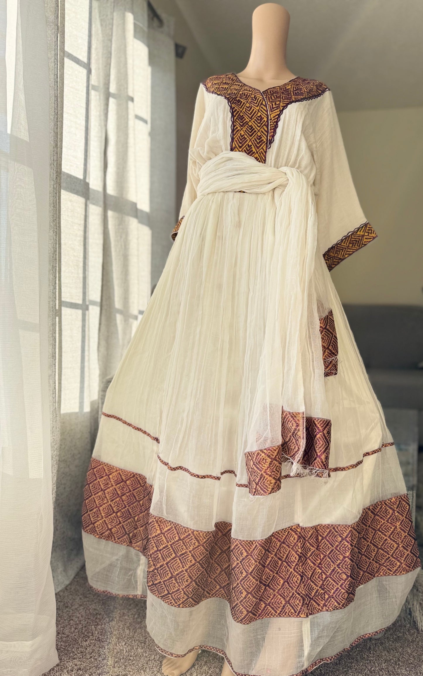 Elegant Ethiopian and Eritrean Traditional Dress - Handmade Cultural Wear